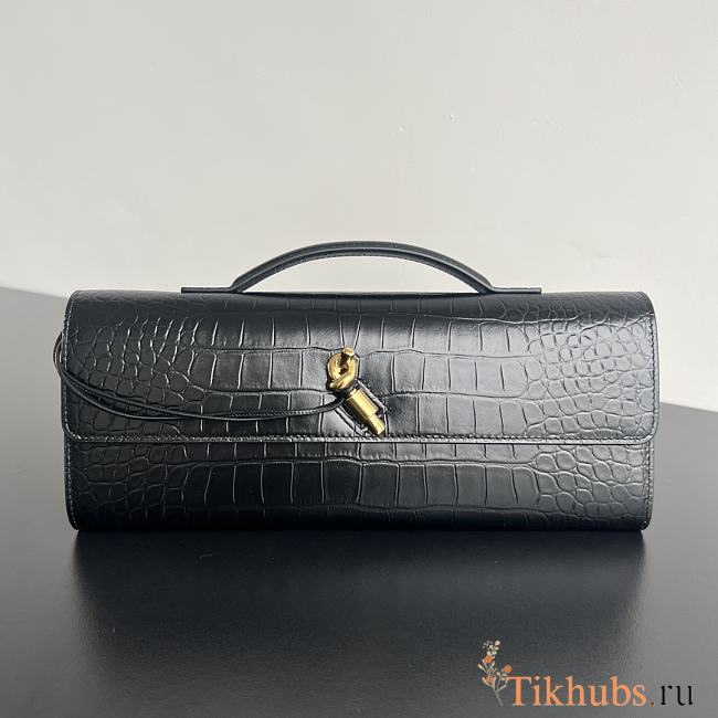Bottega Veneta Andiamo Clutch Crocodile Black Bag 31x13x3cm - 1