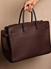 Hermes Birkin Bag 40 Red Wine Silver Togo 40cm - 6