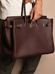 Hermes Birkin Bag 40 Red Wine Silver Togo 40cm - 2