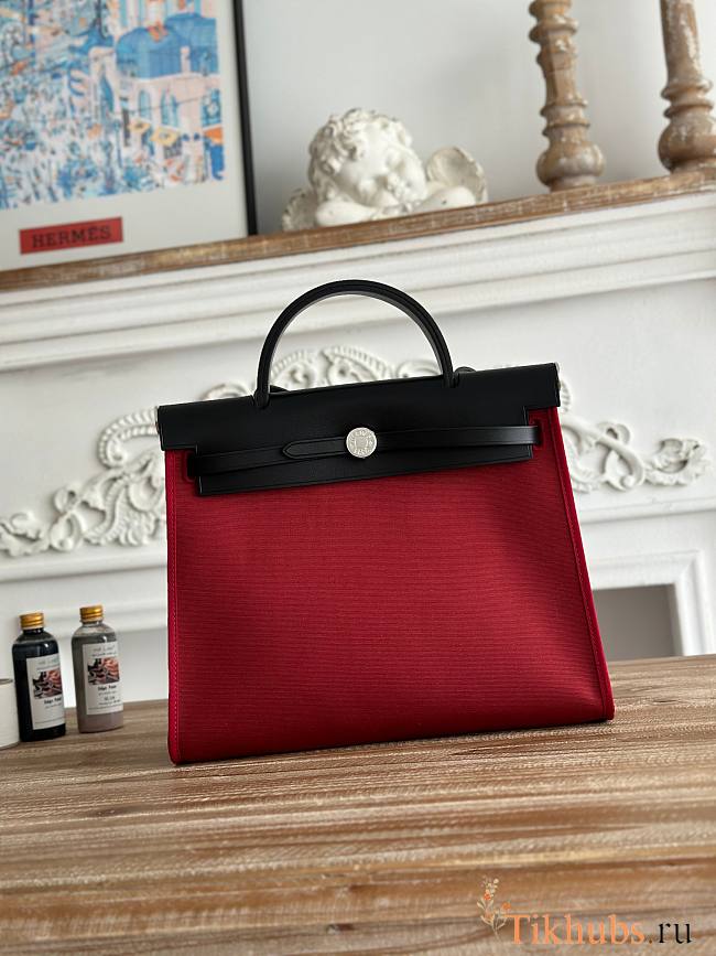 Hermes Herbag 31 Zip Black Red 31cm - 1