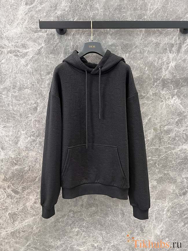 Dior Oblique Hooded Sweatshirt Black - 1