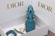 Dior Mini Lady Bag Blue Gold 17cm - 2