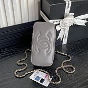 Chanel Vanity Case Top Handle Grey Patent 17cm - 2