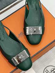 Hermes Innocente Slingback Castleton Green Flat - 5
