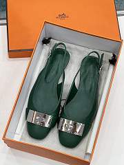 Hermes Innocente Slingback Castleton Green Flat - 4