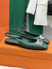 Hermes Innocente Slingback Castleton Green Flat - 3