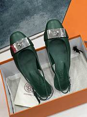 Hermes Innocente Slingback Castleton Green Flat - 2