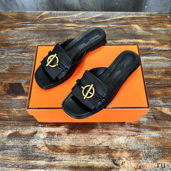 Hermes Isle Sandal Black  - 1
