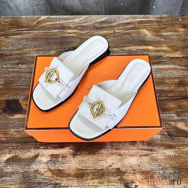 Hermes Isle Sandal White - 1