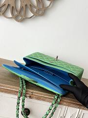 Chanel Flap Bag Green Blue Lambskin 25cm - 6