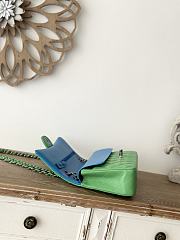 Chanel Flap Bag Green Blue Lambskin 25cm - 3