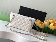 Chanel Classic Clutch With Strap White Caviar 20x11x9cm - 5