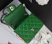 Chanel Mini Flap Bag Green Caviar Silver 17cm - 5