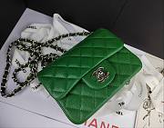 Chanel Mini Flap Bag Green Caviar Silver 17cm - 4
