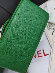 Chanel Mini Flap Bag Green Caviar Silver 17cm - 2