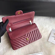 Chanel Flap Bag Chevron Red Wine Lambskin Gold 25cm - 4
