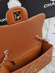 Chanel Flap Bag Caramel Lambskin Gold 20cm - 3
