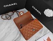 Chanel Flap Bag Caramel Lambskin Silver 20cm - 5