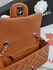 Chanel Flap Bag Caramel Lambskin Silver 20cm - 4