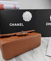 Chanel Flap Bag Caramel Lambskin Silver 20cm - 3