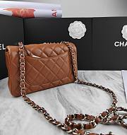 Chanel Flap Bag Caramel Lambskin Silver 20cm - 2