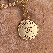 Chanel Mini 22 Bag Fleece Gold Brown 20x19x6cm - 5