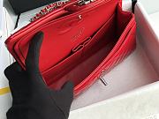 Chanel Flap Bag Red Patent Silver 25cm - 6