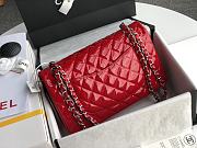Chanel Flap Bag Red Patent Silver 25cm - 2