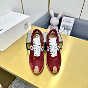 Loewe Flow Runner In Nylon And Suede Burgundy - 4