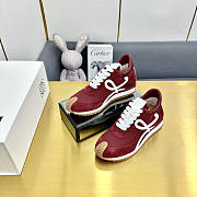 Loewe Flow Runner In Nylon And Suede Burgundy - 2