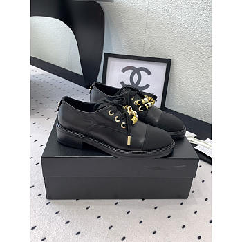 Chanel CC Combat Oxford Shoes Black 