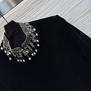 Dior Embroidered Cropped Jacket Black Cotton Velvet - 4