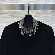 Dior Embroidered Cropped Jacket Black Cotton Velvet - 3