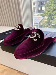Chanel Velvet Red Wine Slides - 5