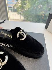 Chanel Velvet Black Slides - 5