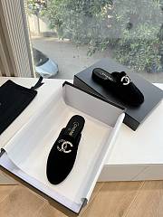 Chanel Velvet Black Slides - 3
