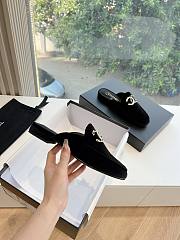 Chanel Velvet Black Slides - 2