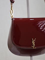 YSL Mini Voltaire Bag Red Wine Patent 21x17.5x8cm - 6