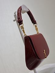 YSL Mini Voltaire Bag Red Wine Patent 21x17.5x8cm - 5