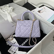 Chanel Mini Coco Handle Light Purple Caviar 19x13x9cm - 3