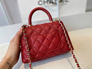 Chanel Mini Coco Handle Red Caviar 19x13x9cm - 6