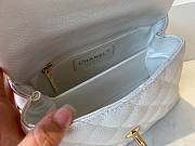 Chanel Mini Coco Handle White Caviar 19x13x9cm - 6