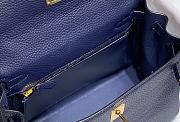 Hermes Kelly 25 Togo Gold Navy Blue Bag 25cm - 5