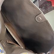 Gucci B Medium Shoulder Bag Dark Red Wine Suede 49x46x4cm - 6