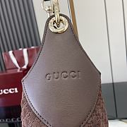 Gucci B Medium Shoulder Bag Dark Red Wine Suede 49x46x4cm - 5
