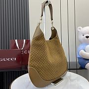Gucci B Medium Shoulder Bag Brown Suede 49x46x4cm - 5