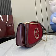 Gucci Blondie Small Shoulder Bag Suede Red 26x16x8cm - 6