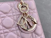 Dior Small Lady Bag Pink Lambskin 20cm - 6