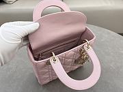 Dior Small Lady Bag Pink Lambskin 20cm - 5