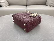 Dior Small Lady Bag Red Wine 20cm - 6